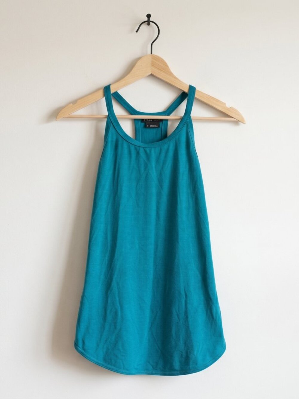 prAna Racerback Tank Top Teal Recycled Polyester Tencel Blend Small
